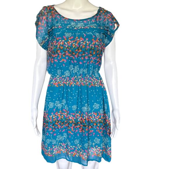 Mossimo Women's Floral Blue Dress Size S Small P2P is 20" Length is 34" - Picture 1 of 3